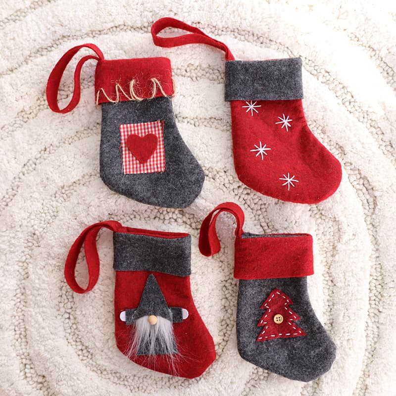 Mini calcetines decorativos navideños