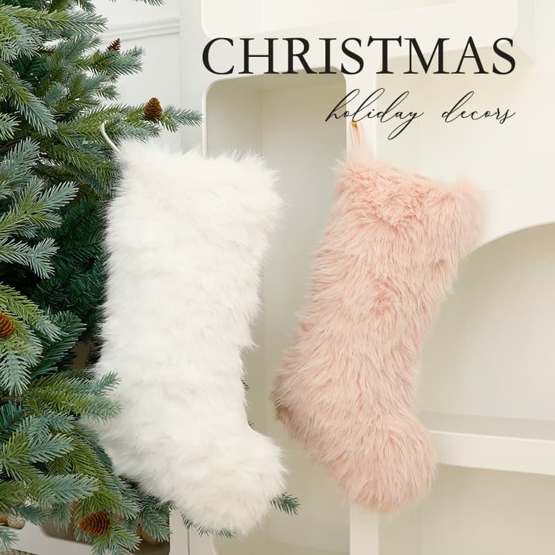 Calcetín navideño de pelo suave